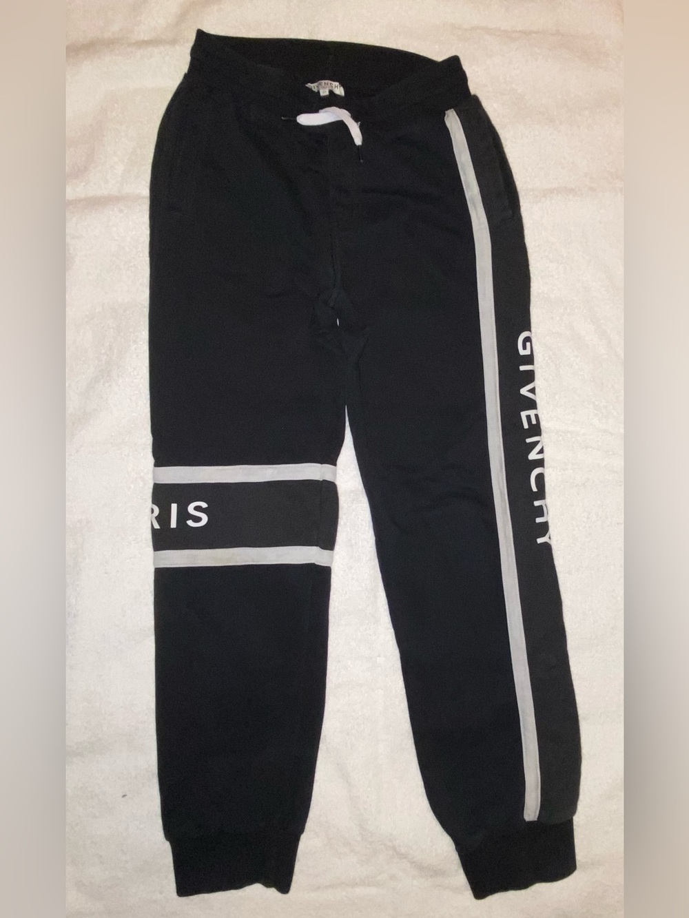 Givenchy Black Joggers with White Stripes